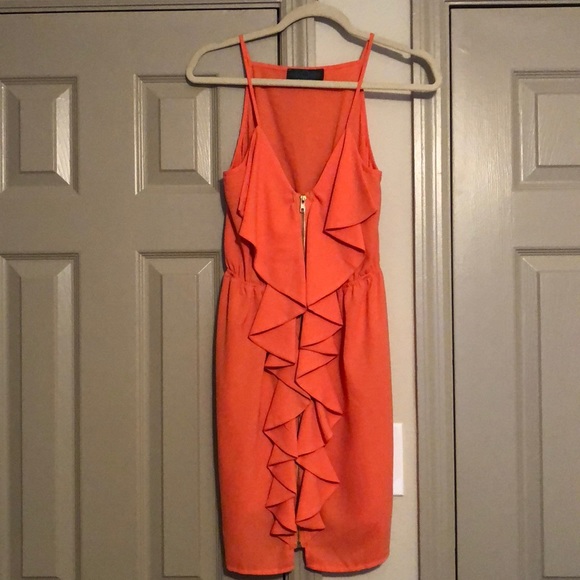 Orange dress with front zipper - Picture 2 of 6
